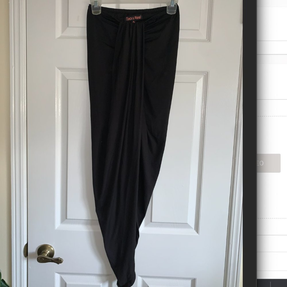 Black Tie Front Maxi Skirt